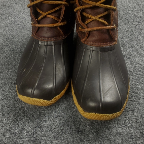 Sperry Saltwater Duck Boots Womens 7 Brown Leather Rain Snow STS91176 - Picture 10 of 13